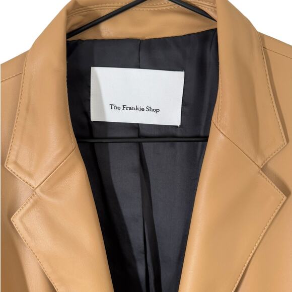 NWT The Frankie Shop Faux‎ Leather Olympia Blazer Butter Tan Medium Large Loose - Picture 6 of 10